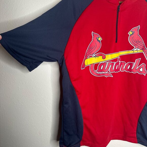 St. Louis Cardinals MLB Baseball Short Sleeve Shirt 1/4 zip Sz XL - Picture 6 of 11